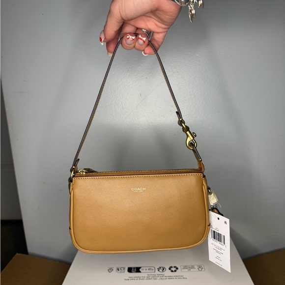 Coach Tan Mini Plaza Shoulder Bag with Gold Hardware - Picture 2 of 7